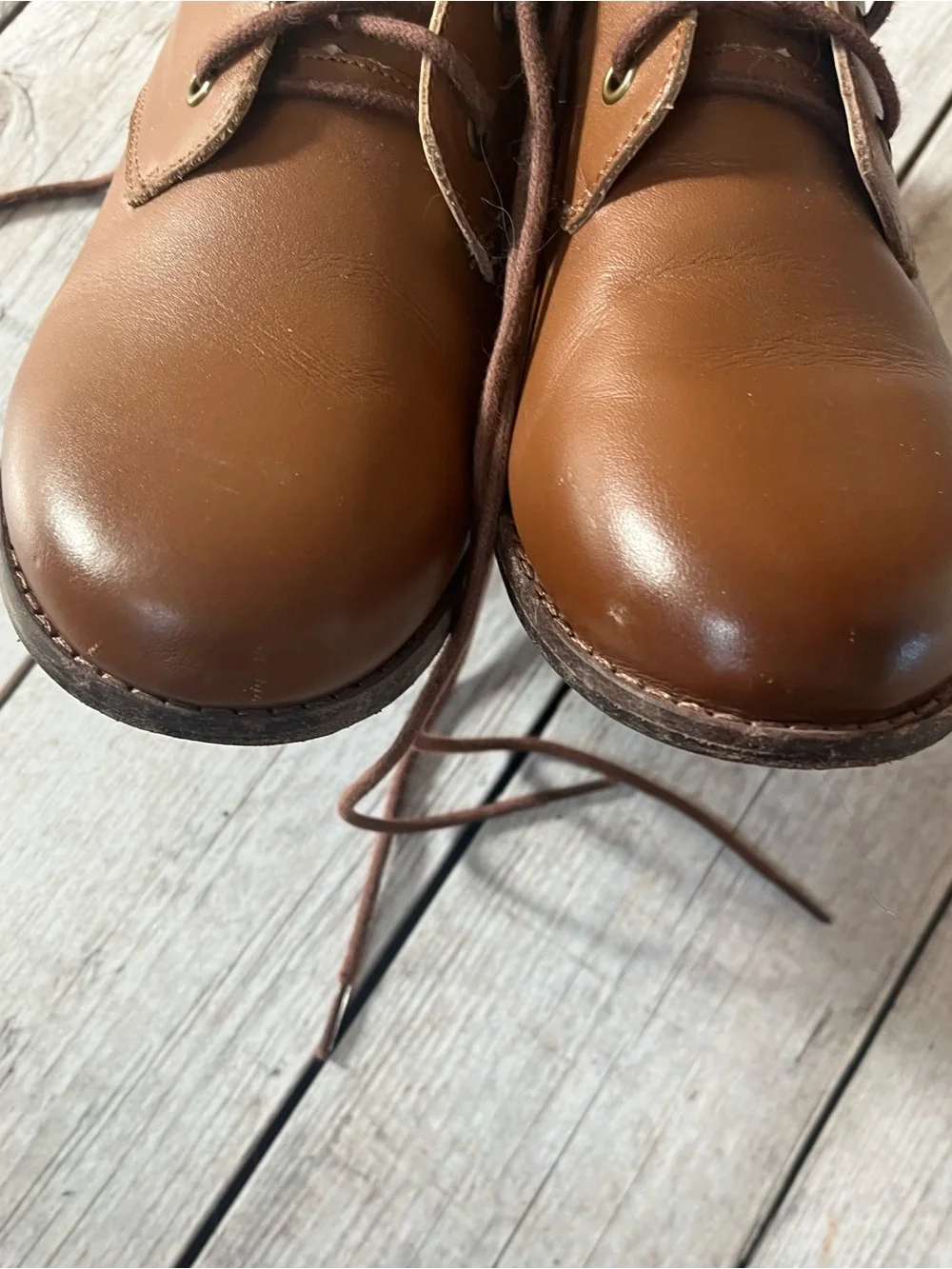 Janie and Jack Tan Leather Lace-Up Boots